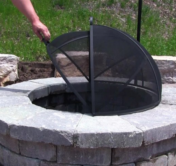 Easy Access Fire Pit Spark Guard