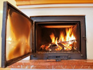 Clean Glass Fireplace Doors with Ash