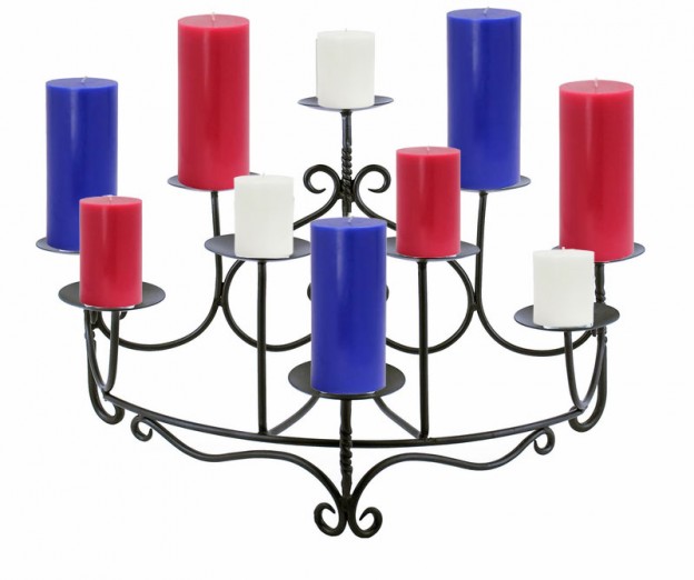 CH-07-M-red-white-blue800 July 4 Candelabra and Candles