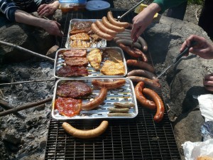 Barbecue over a Fire Pit