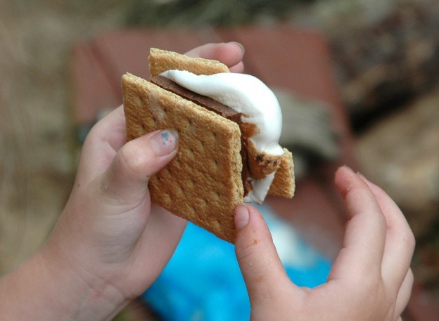 smore child hands delicious smores recipe