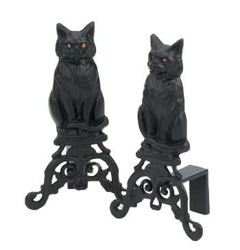 Black Cat Andirons