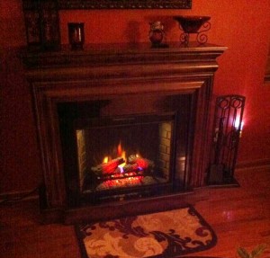 A Warm, Rich Glow of This First Fire of the Season Suffuses This Room.