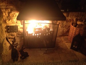 Even the Hearth Hares Enjoy the First Fire of the Season