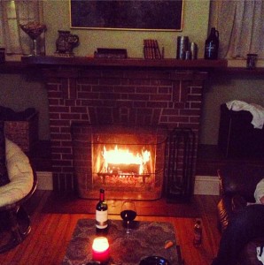 Monday Night Football, Malbec Wine, and the First Fire of the Season.