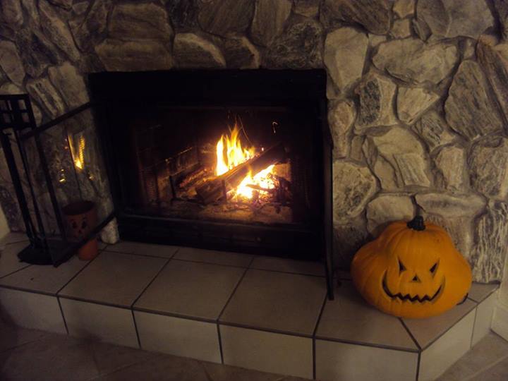 A jack-o-lantern on the hearth signals Halloween. Photo courtesy http://twitter.com/jim_devitt