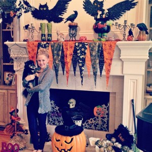 BOOOO-tiful Halloween fireplace has it all!