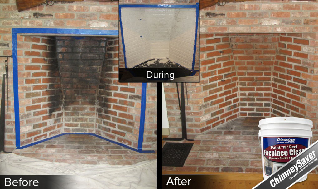 Spruce up a fireplace by cleaning the firebox with Paint N Peel.