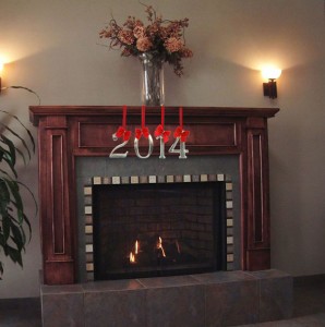 Hang numerals as mantel decorations for new years.