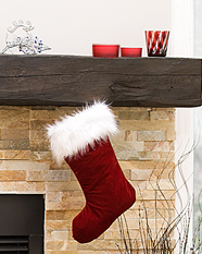 Hang Christmas stockings on the mantel ONLY when there is no fire in the fireplace.