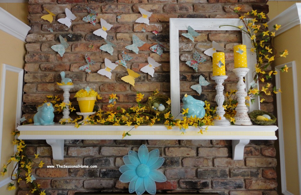 Butterfly Easter mantel decorations