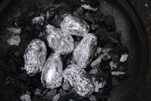 Cook in a Fire Pit in the Hot Coals
