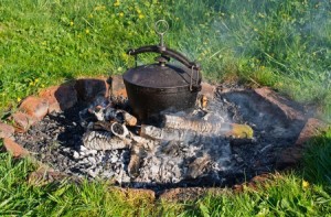 Cook in a Fire Pit with Pots in or Over the Fire