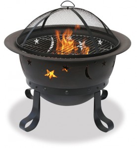 Stars and Moon Fire Pit with Grill