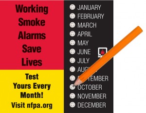 National Fire Prevention Week Monthly Smoke Alarm Test Calendar