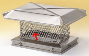 The interior of each oval flue chimney cap has corner tabs to accommodate oval flues.