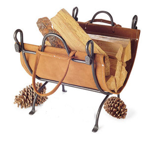 log carrier with metal rack