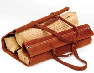 leather firewood log carrier