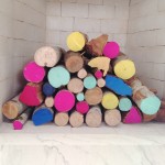 Decorate Fireplace with Logs - add color
