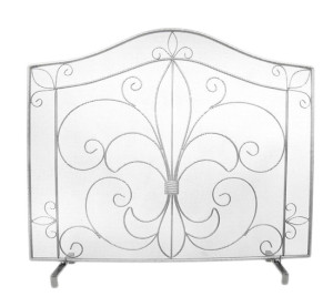 Silver Fleur Dr Lis Fireplace Screen