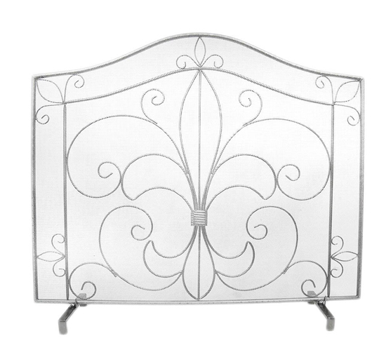 Silver Fleur Dr Lis Fireplace Screen