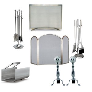 silver fireplace accessories
