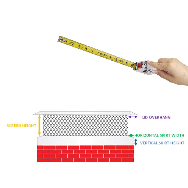 Outside chimney cap measure guide - how to measure for an outside mount chimney cap