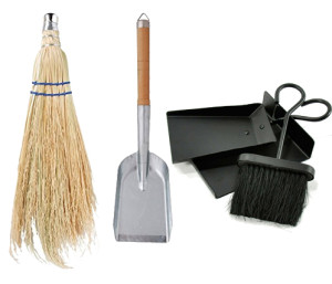 fireplace ash control with hearth ash broom and brush sets