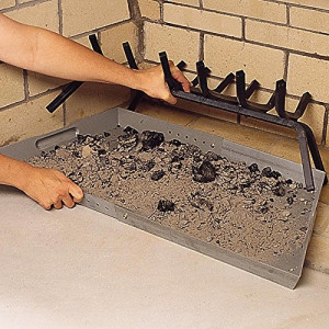fireplace ash control with an ash tray or pan