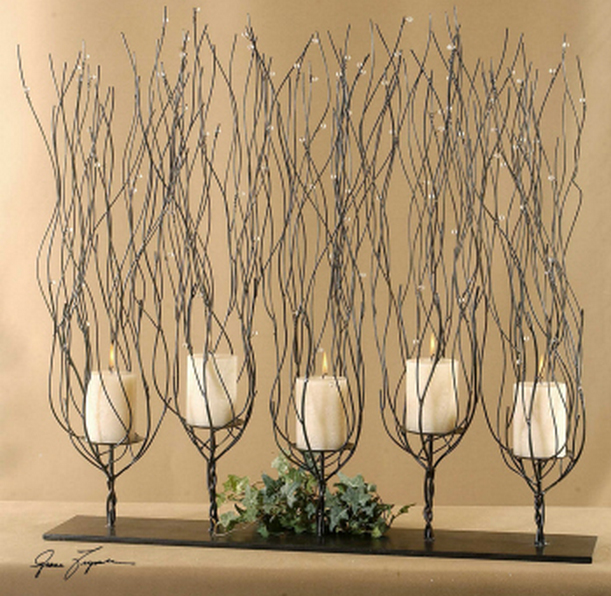 The Arboretum Fireplace Candelabra works well as a dining table candelabra.