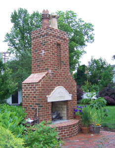 Copper Chimney Pots on Outdoor Chimney