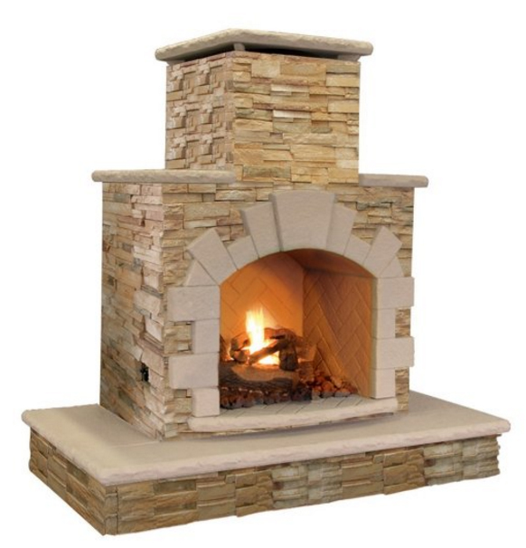 Natural Stone Propane Gas Outdoor Fireplace