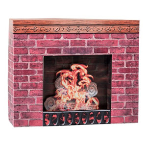 Cardboard Christmas Fireplace Prop by Shindigz