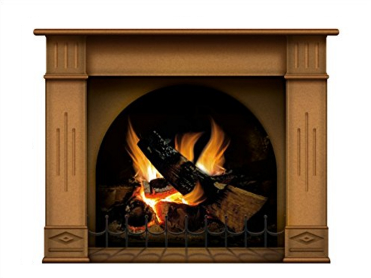 N1241 Fireplace vinyl sticker in medium oak