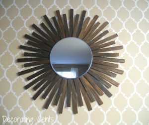 Paint stirrer mirror for above fireplace.
