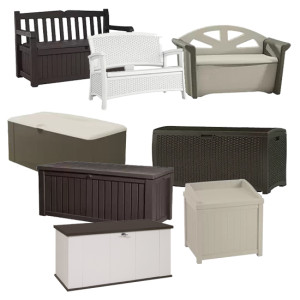 Outdoor Seating and Storage for Fabric Fire Pit Cover