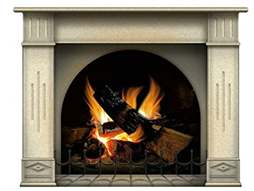 N1239 Fireplace Vinyl Sticker with Off-White Mantel