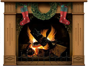 Christmas decorated N1241 Vinyl Fireplace Decal