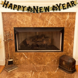 New Year Fireplace Banners
