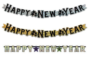 Prismatic New Year Fireplace Banners