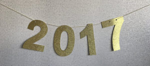 Gold New Year Fireplace Banners with year number