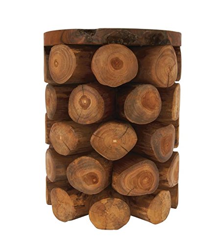 Outward-Facing Logs Stool, 14 by 18 inches