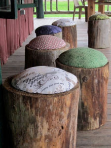 cushioned log stool