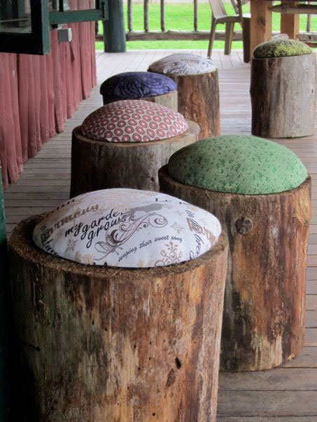 cushioned log stool