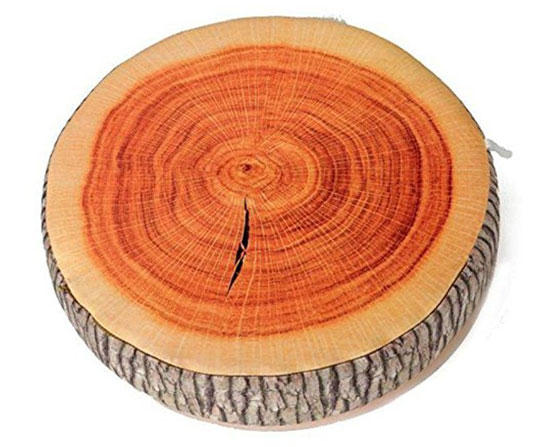 tree ring plush cushion