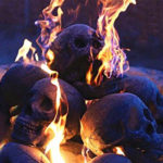 fireproof imitation human skull fire logs