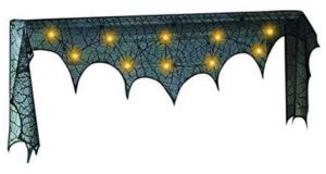 Lighted Spider Web Mantel Scarf