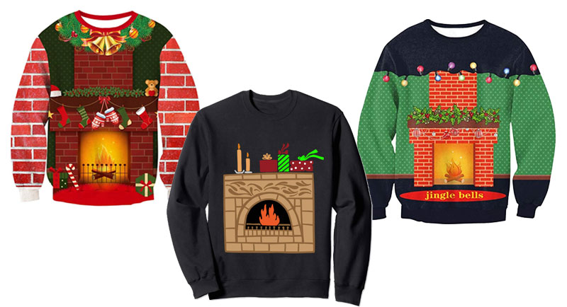 Graphic Fireplace Sweaters